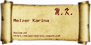 Melzer Karina névjegykártya
